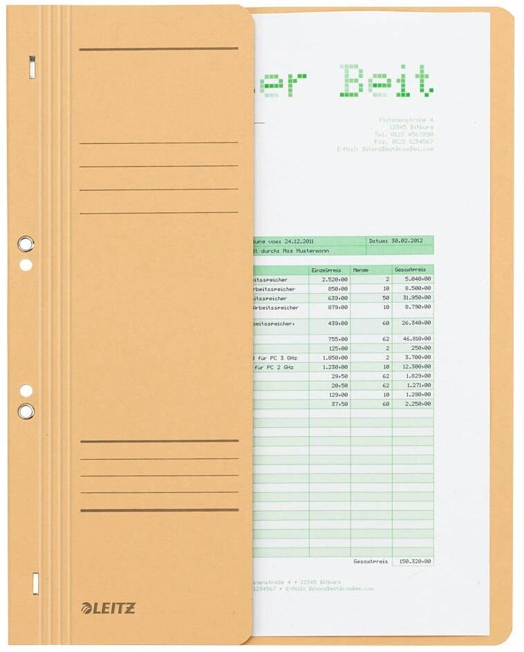 LEITZ A4 ßsenhefter aus Karton - chamois