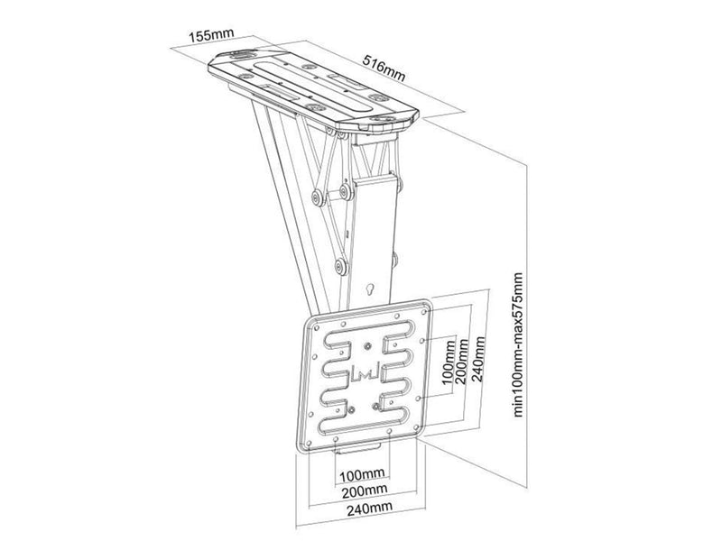 Multibrackets M Motorized Ceiling Mount 32"-55" 30 kg 55" 100 x 100 mm