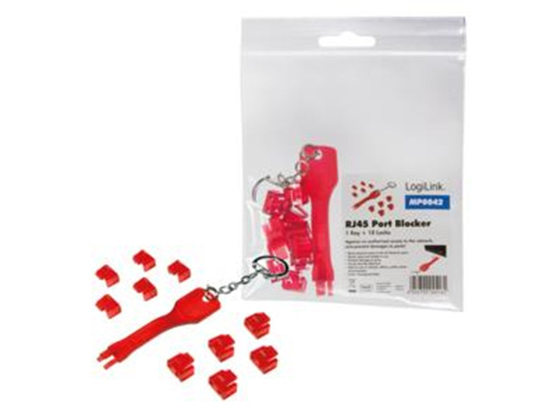 LogiLink RJ45 LAN Port Blocker (1x Key 10x Locks)