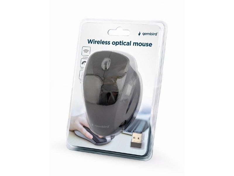 Gembird Ergonomic wireless optical mouse 6B-02 - Maus (Schwarz)