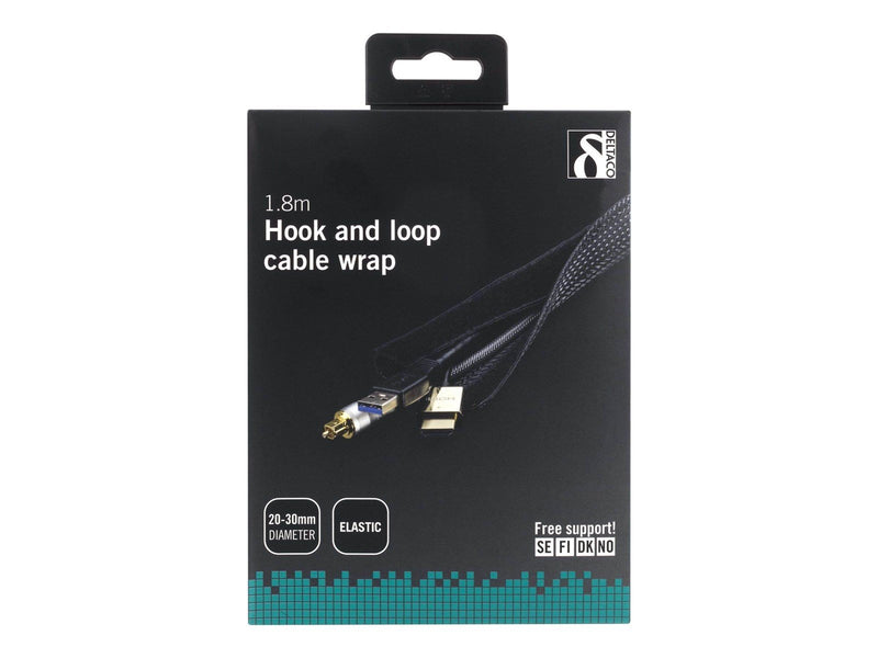 Deltaco Hook and loop cable wrap 1.8m