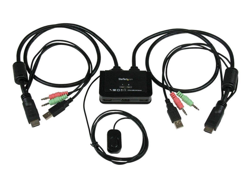 StarTech.com 2 Port USB HDMI Kabel KVM Switch w/ Audio und Remote Switch
