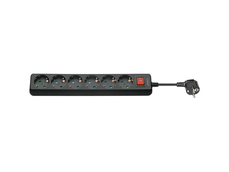 Pro Strom Sockel x6 - Bk - Switch - 1.5m