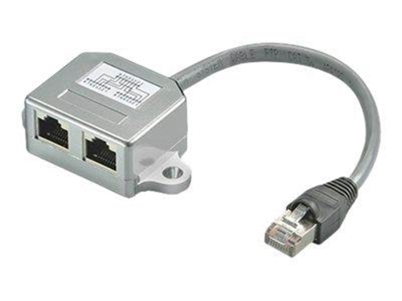 Pro splitter (Y-adapter) 2x RJ45 - Grau