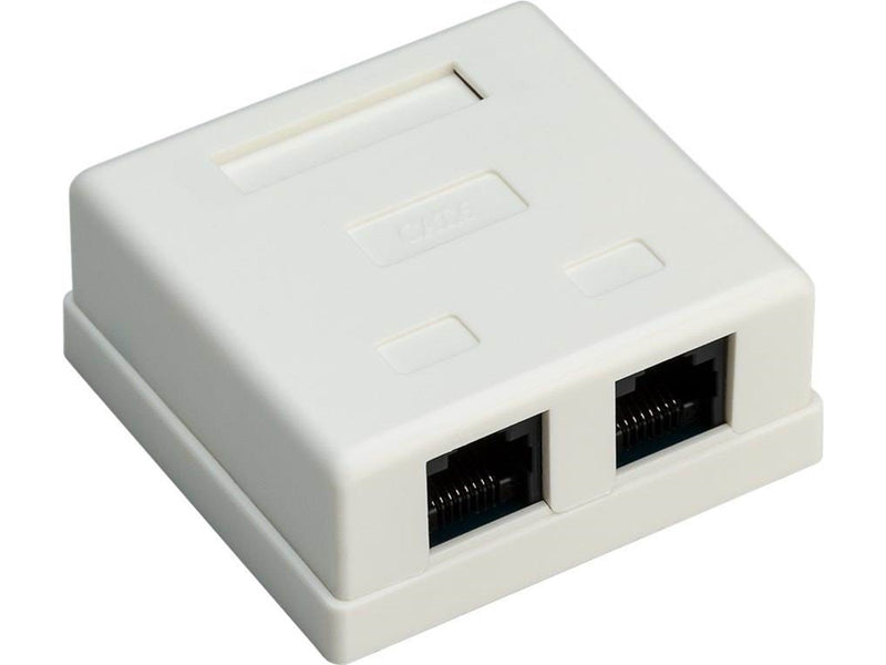 Pro 2-port RJ45 surface mount installation box CAT 6 UTP white - Weiß - 0 cm