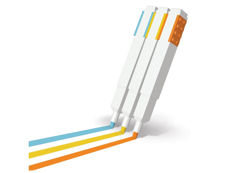 Euromic LEGO Stationery Highlighters 3 pcs. ORANGE YELLOW TURQUOISE packed in colour box