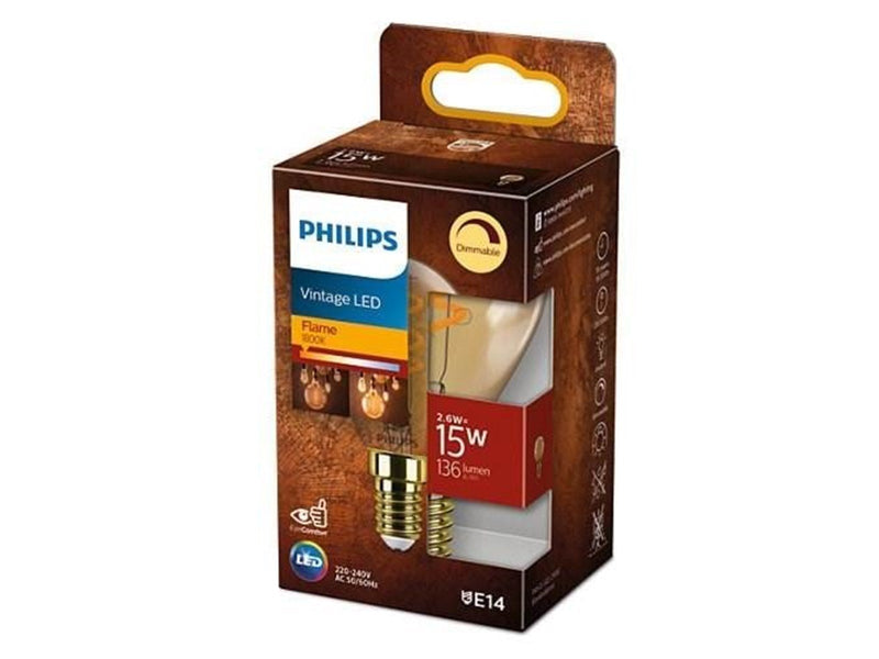 Philips LED-Lampe Classic Vintage Mini-ball 2,6W/818 (15W) Gold E14