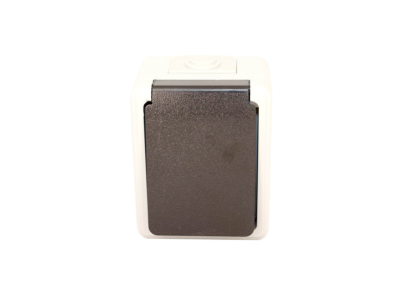 Gripo Socket outlet single IP54, Grey/black
