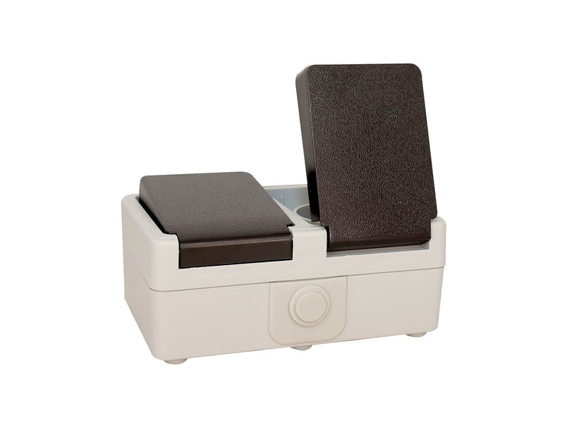 Gripo Socket double IP54 horizontal, Black/grey