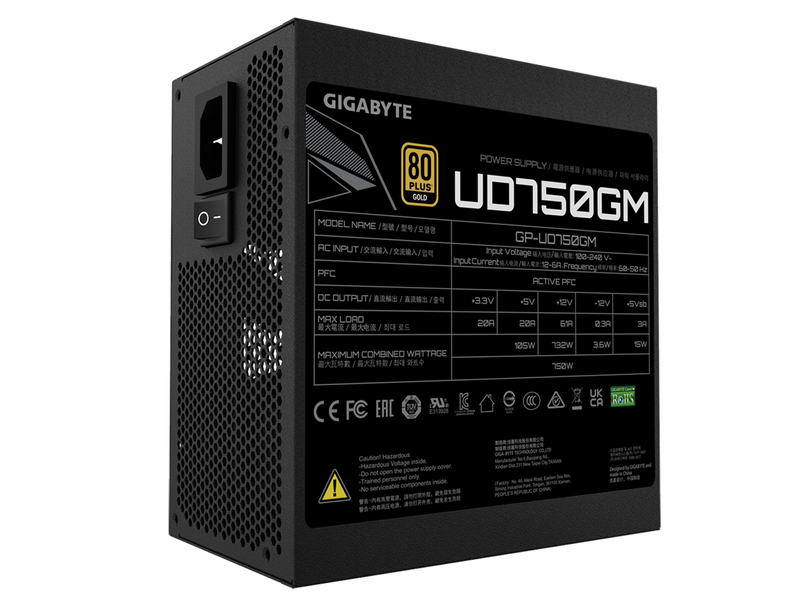 GIGABYTE UD750GM Netzteile - 750 Watt - 120 mm - ATX - 80 Plus Gold zertifiziert