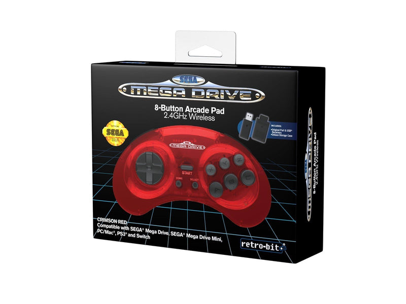 Retro-Bit SEGA Mega Drive 2.4G Wireless - Crimson Red - Wireless Controller - MAC
