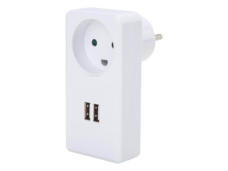 Gripo Socket with 2 USB ports 3,5A, White