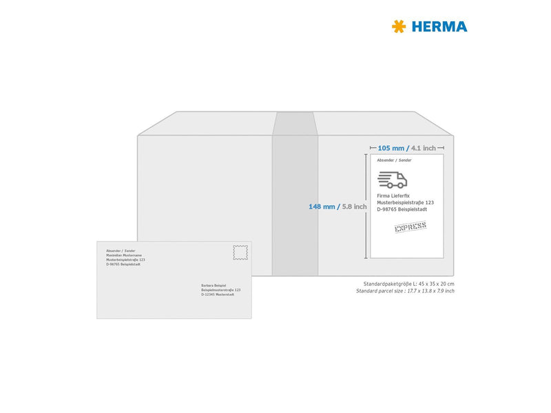 HERMA Coloured labels A4 105 x 148 mm red removable