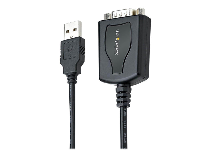 StarTech.com 3ft (1m) USB to Serial Cable with COM Port Retention DB9 Male RS232 to USB Converter
