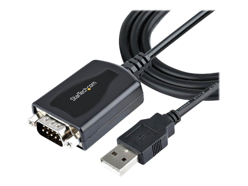 StarTech.com 3ft (1m) USB to Serial Cable with COM Port Retention DB9 Male RS232 to USB Converter