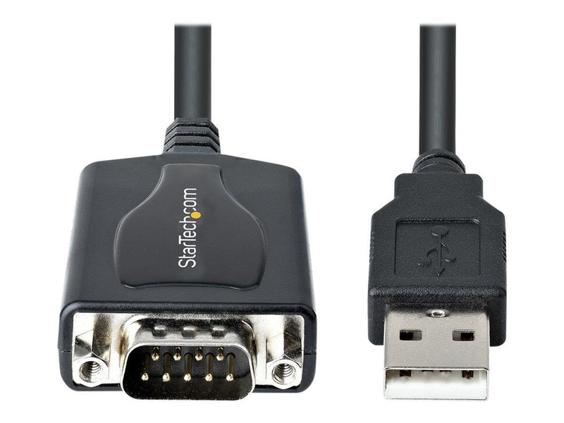 StarTech.com 3ft (1m) USB to Serial Cable with COM Port Retention DB9 Male RS232 to USB Converter