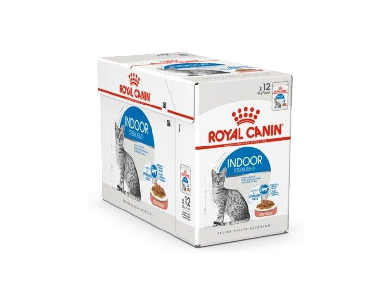 Royal Canin Indoor Sterilised in Gravy Sauce 85g (12-Pack)