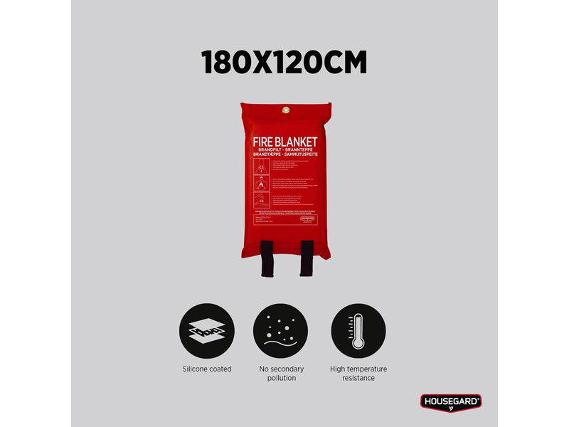 Housegard Fire blanket 120x180 cm Red Silicone coated