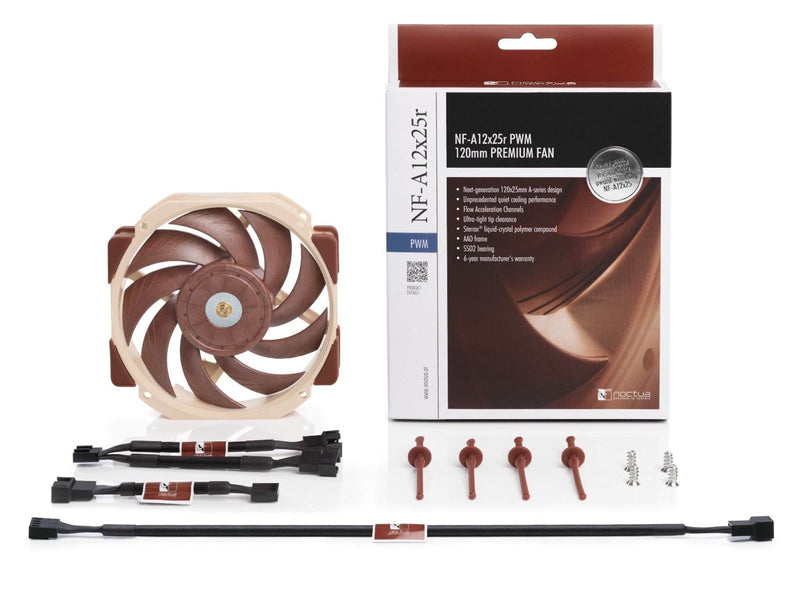 Noctua NF-A12x25r PWM - Gehäuselüfter - 120mm - Braun - 23 dBA