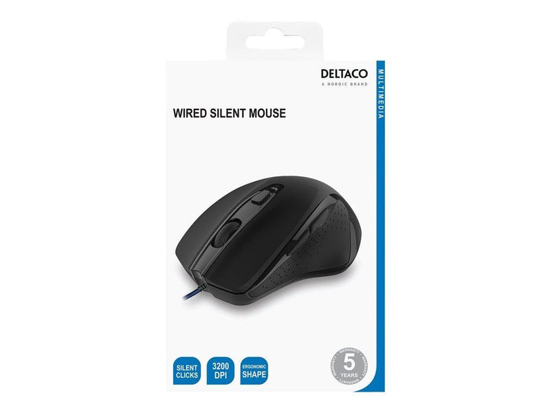 Deltaco OFFICE Wired Silent Office Mouse - Maus (Schwarz)