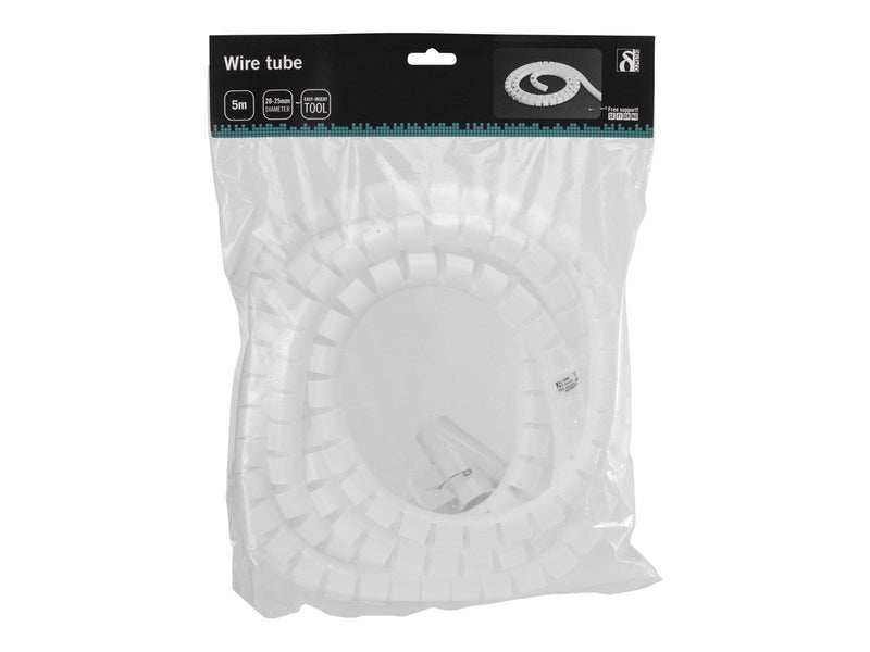 Deltaco Nylon cable cover 5m white
