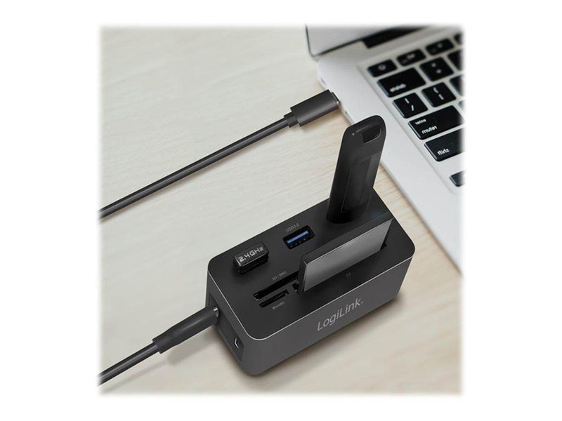 LogiLink USB 3.2 Gen 1 docking station USB-C 10-port PD mini black