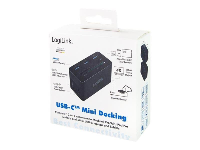 LogiLink USB 3.2 Gen 1 docking station USB-C 10-port PD mini black