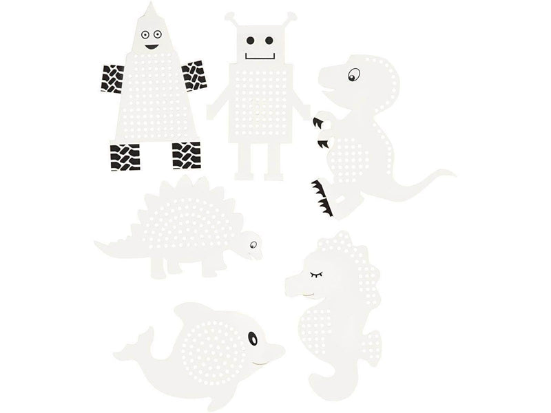 Creativ Company Embroidery figures Animals and Robots 18 pcs.