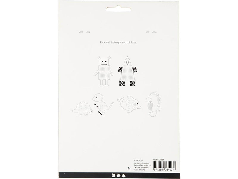 Creativ Company Embroidery figures Animals and Robots 18 pcs.