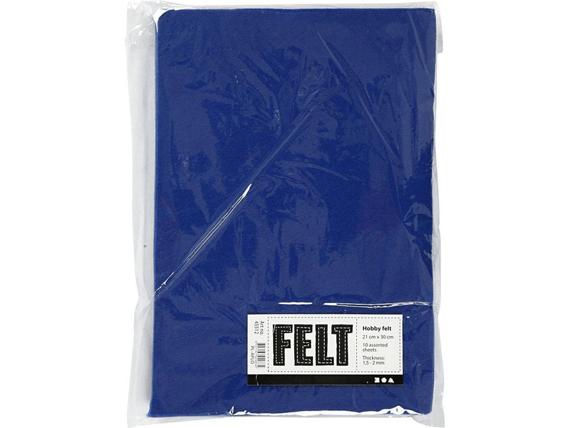 Creativ Company Craft Felt Blue A4 10 Sheets
