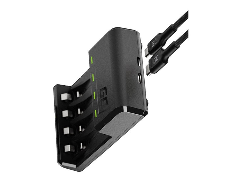 Green Cell VitalCharger battery charger - 0.5 Watt - with 4 x AA NiMH 800 mAh rechargeable batteries