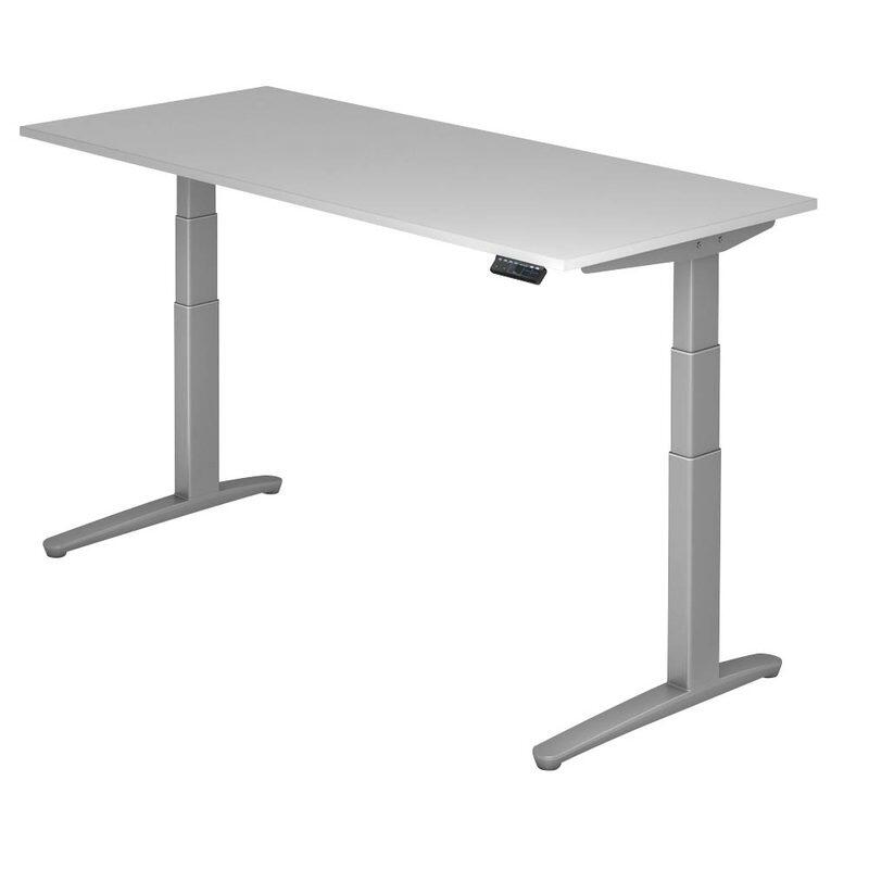 HAMMERBACHER elektrisch höhenverstellbarer Schreibtisch VXBHM19/5/SS lichtgrau