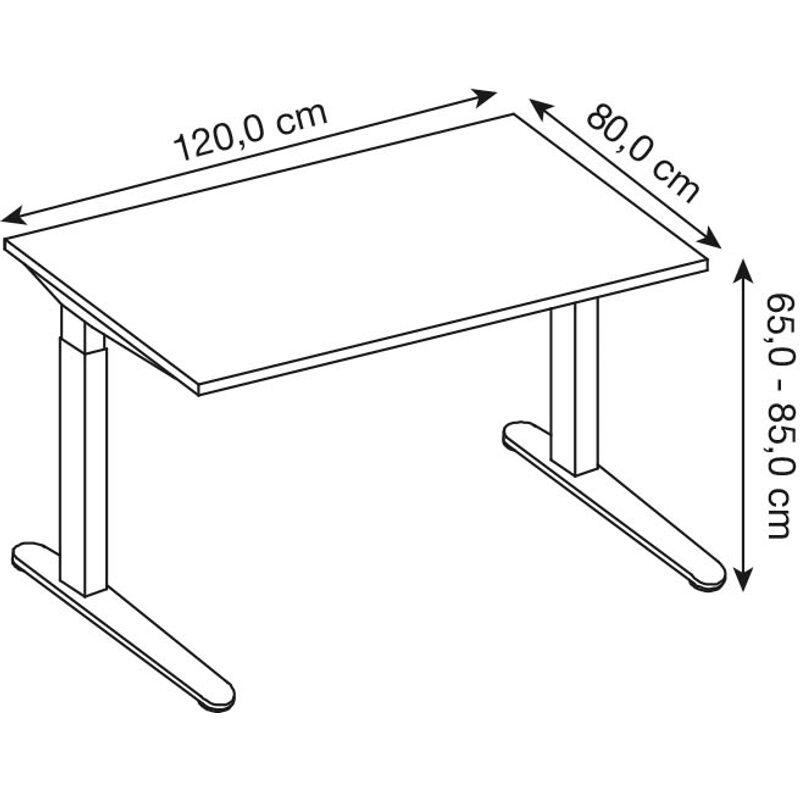 HAMMERBACHER höhenverstellbarer Schreibtisch VXB12/W/WW weiß