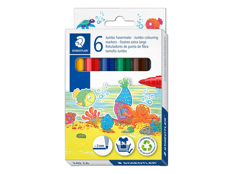 Staedtler Fibre-tip Jumbo 6pcs wallet