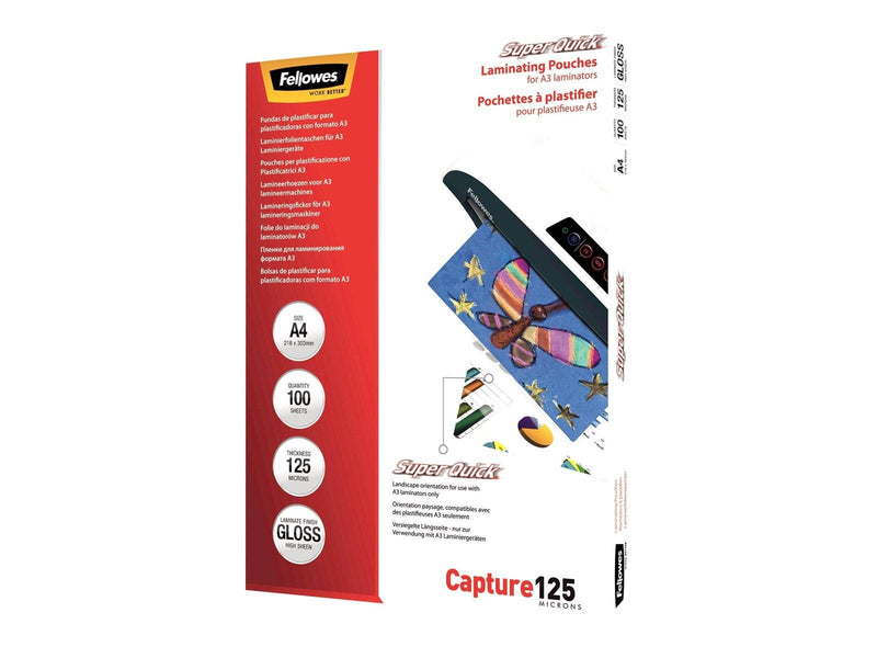 Fellowes SuperQuick A4 glänzende Laminierfolie 125 Mikron