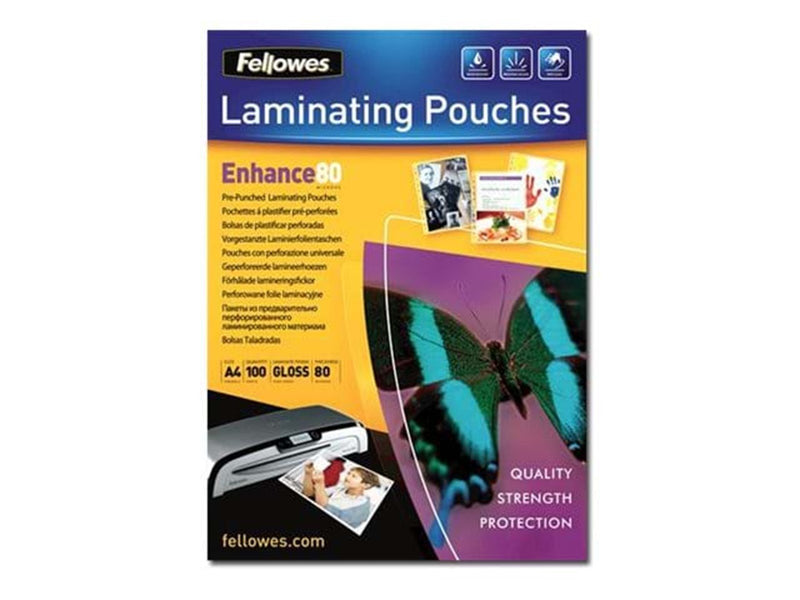 Fellowes A4 vorgestanzte Laminierfolie 80 Mikron