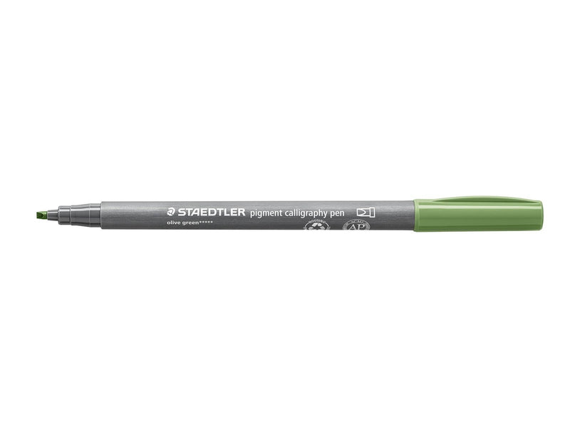Staedtler pigment calligraphy pen 10 pcs olive green