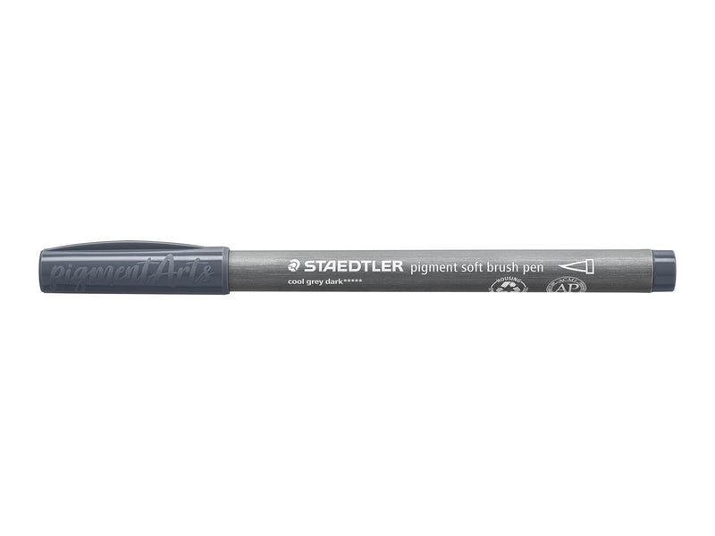 Staedtler pigment soft brush pen 10 pcs coolgrey drk