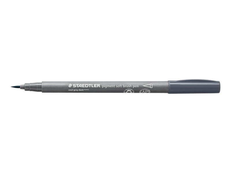 Staedtler pigment soft brush pen 10 pcs coolgrey drk