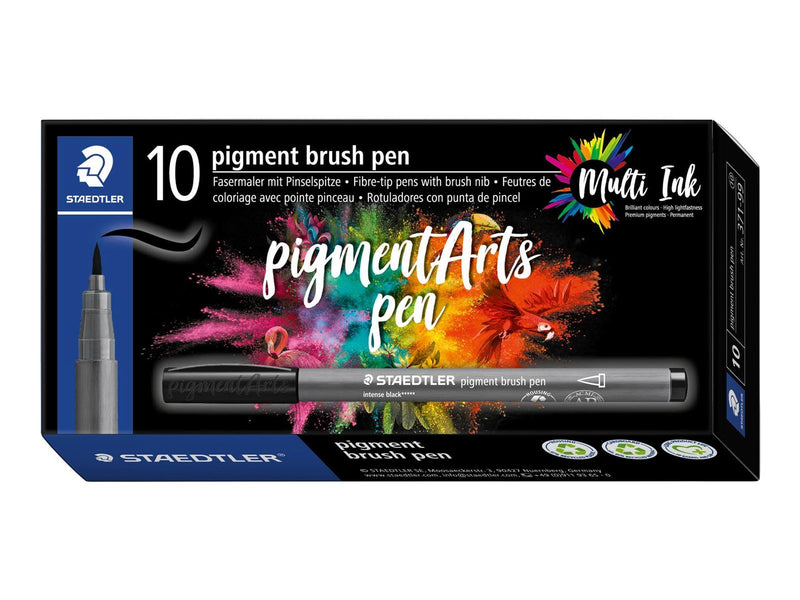 Staedtler pigment brush pen 10 pcs intense black