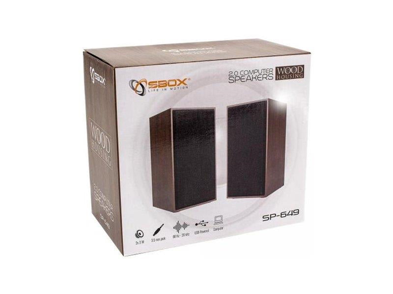 Sbox SP-649 PC speakers in brown wood look - Braun