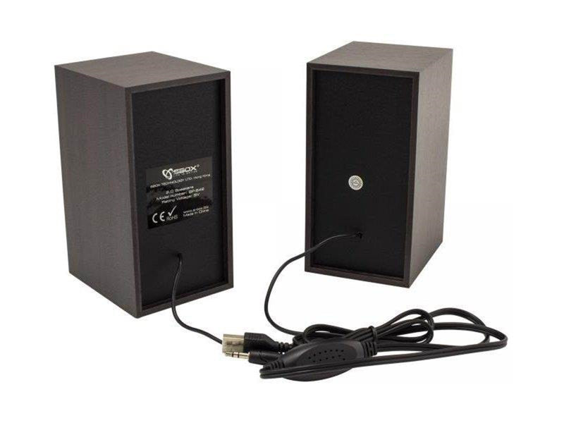 Sbox SP-649 PC speakers in brown wood look - Braun