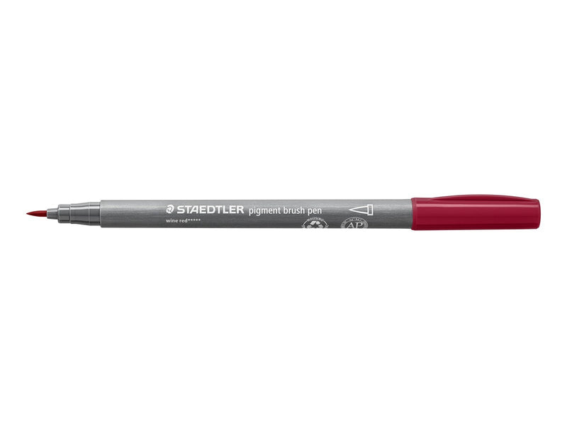 Staedtler pigment brush pen 10 pcs wine red
