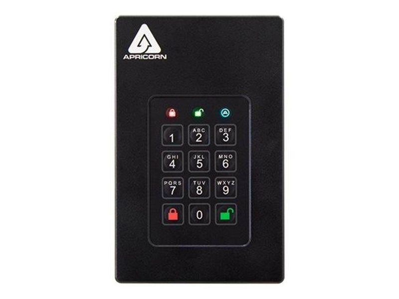 Apricorn Aegis Fortress L3 - Extern Festplatte - 2TB - Schwarz