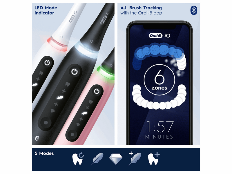Oral-B Elektrische Zahnbürste iO5 Duo Doppelpack schwarz/weiß