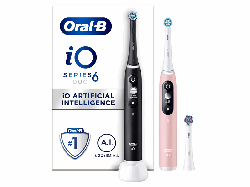 Oral-B Elektrische Zahnbürste iO6 Duo Pack Black Lava/Pink Sand - 2 handles