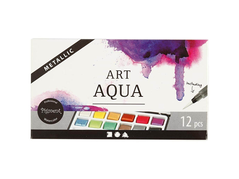 Creativ Company Art Aqua Watercolor Paint Metallic 12 Colors