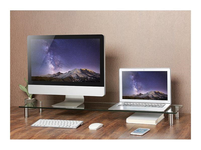 LogiLink Tabletop monitor riser glass top 1000 mm long