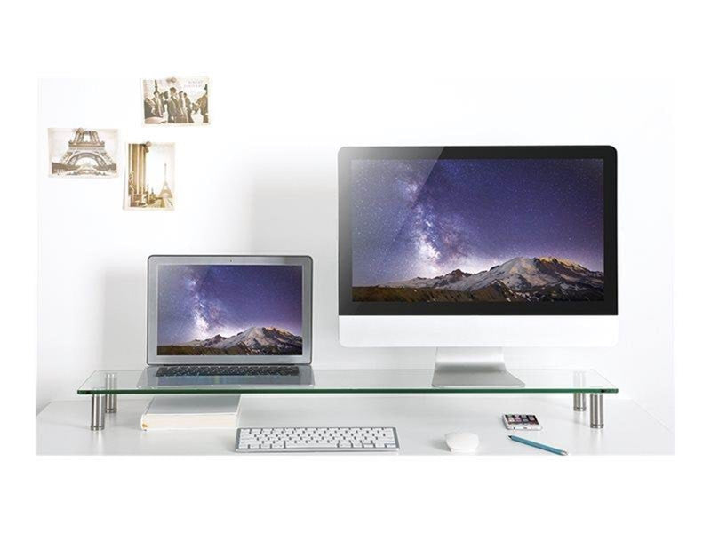 LogiLink Tabletop monitor riser glass top 1000 mm long