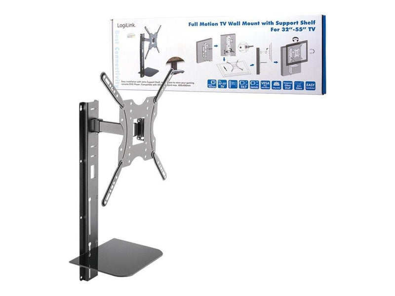 LogiLink TV wall mount 32–55" tilt swivel 30 kg max. 30 kg 55" 100 x 100 mm